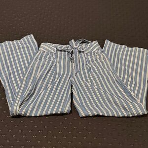American Eagle Blue and White Striped Pants
